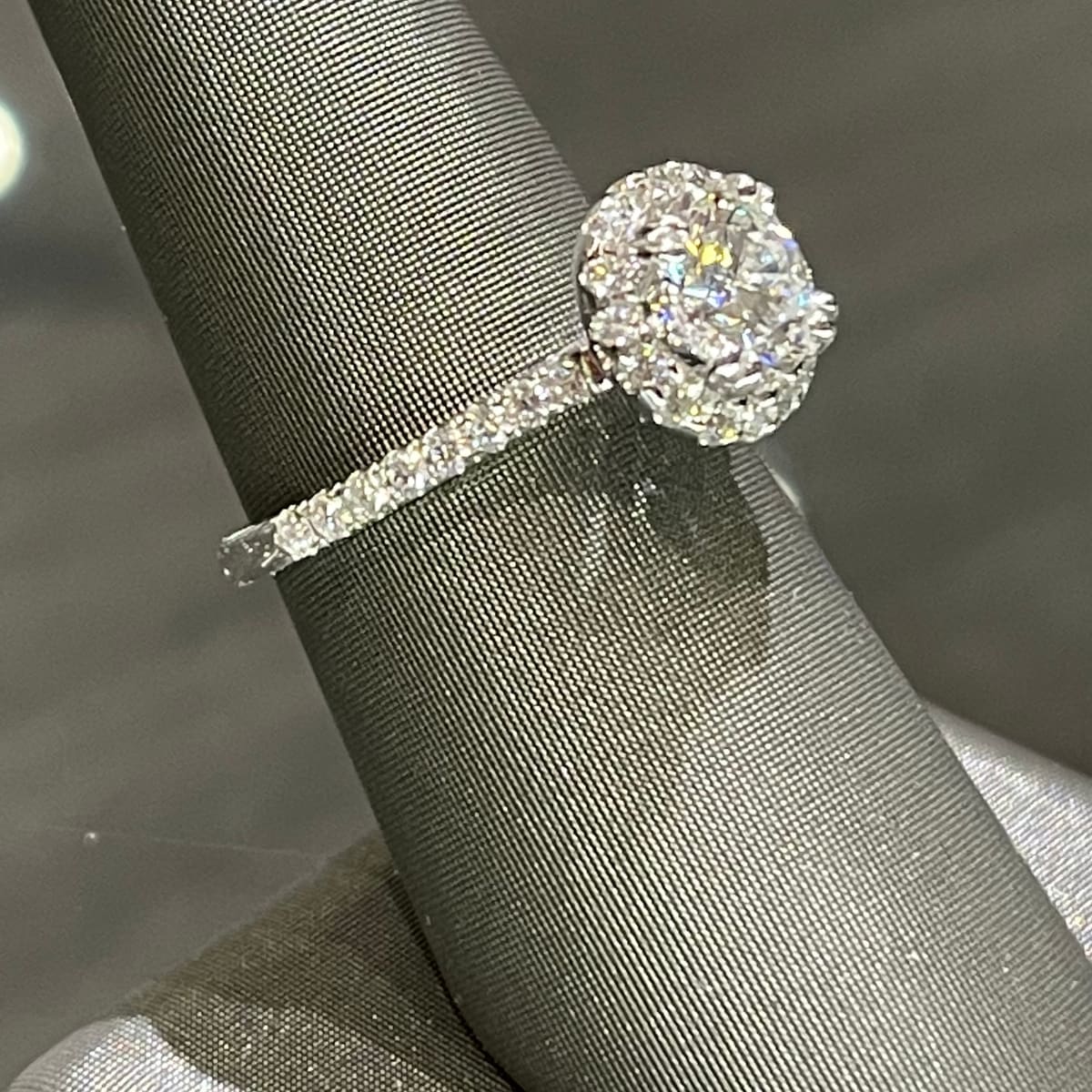GIA Certified Diamond Halo Engagement Ring, engagement ring, second view