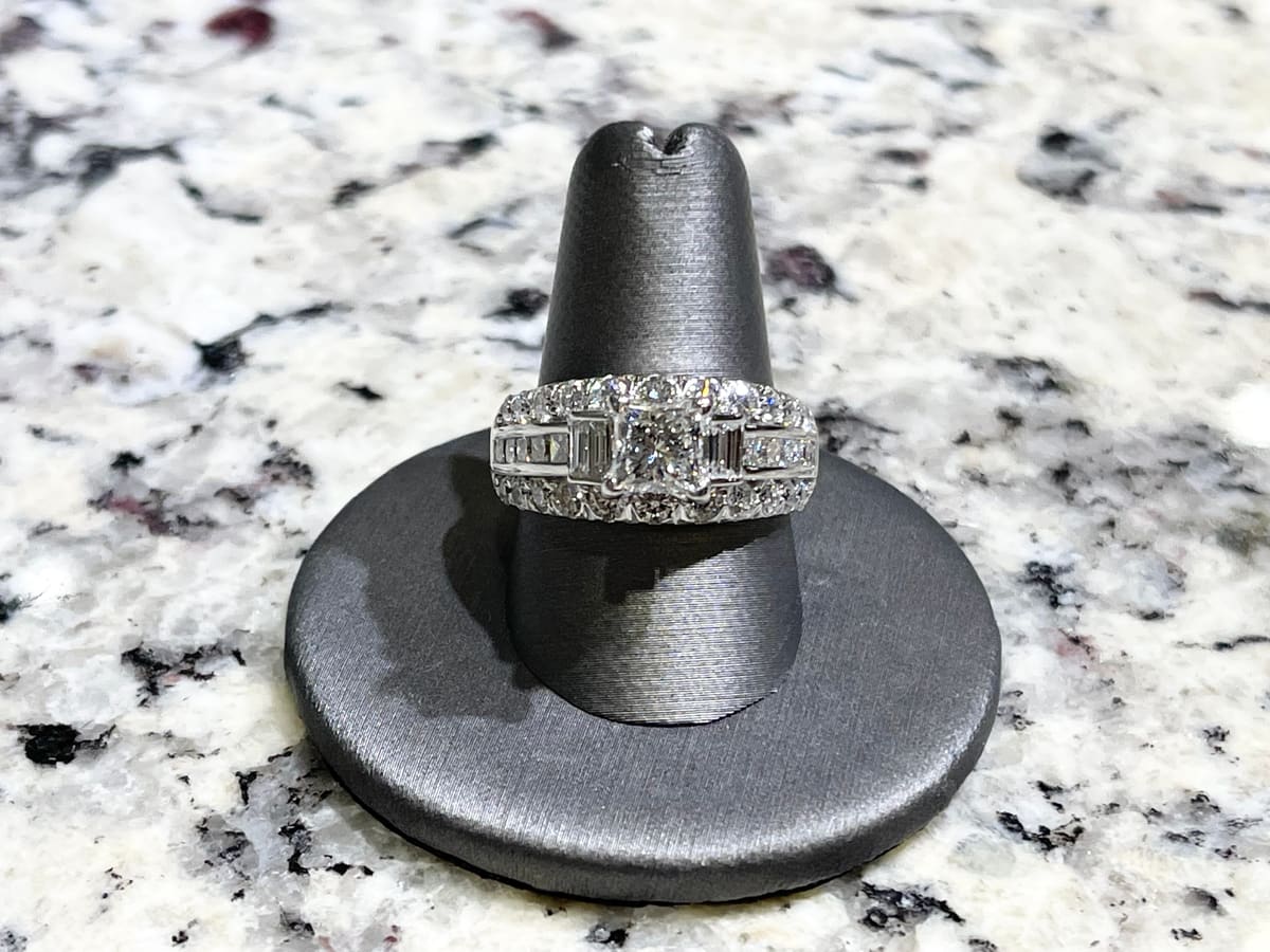 Diamond Engagement Ring Princess Cut 1.20ct Center, engagement ring