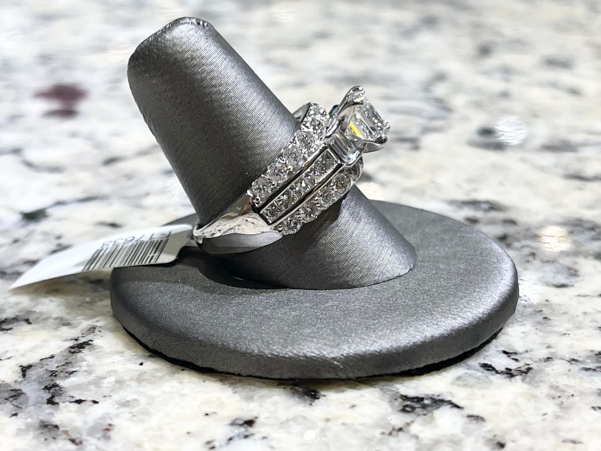 Diamond Engagement Ring Princess Cut 1.20ct Center, engagement ring, second view