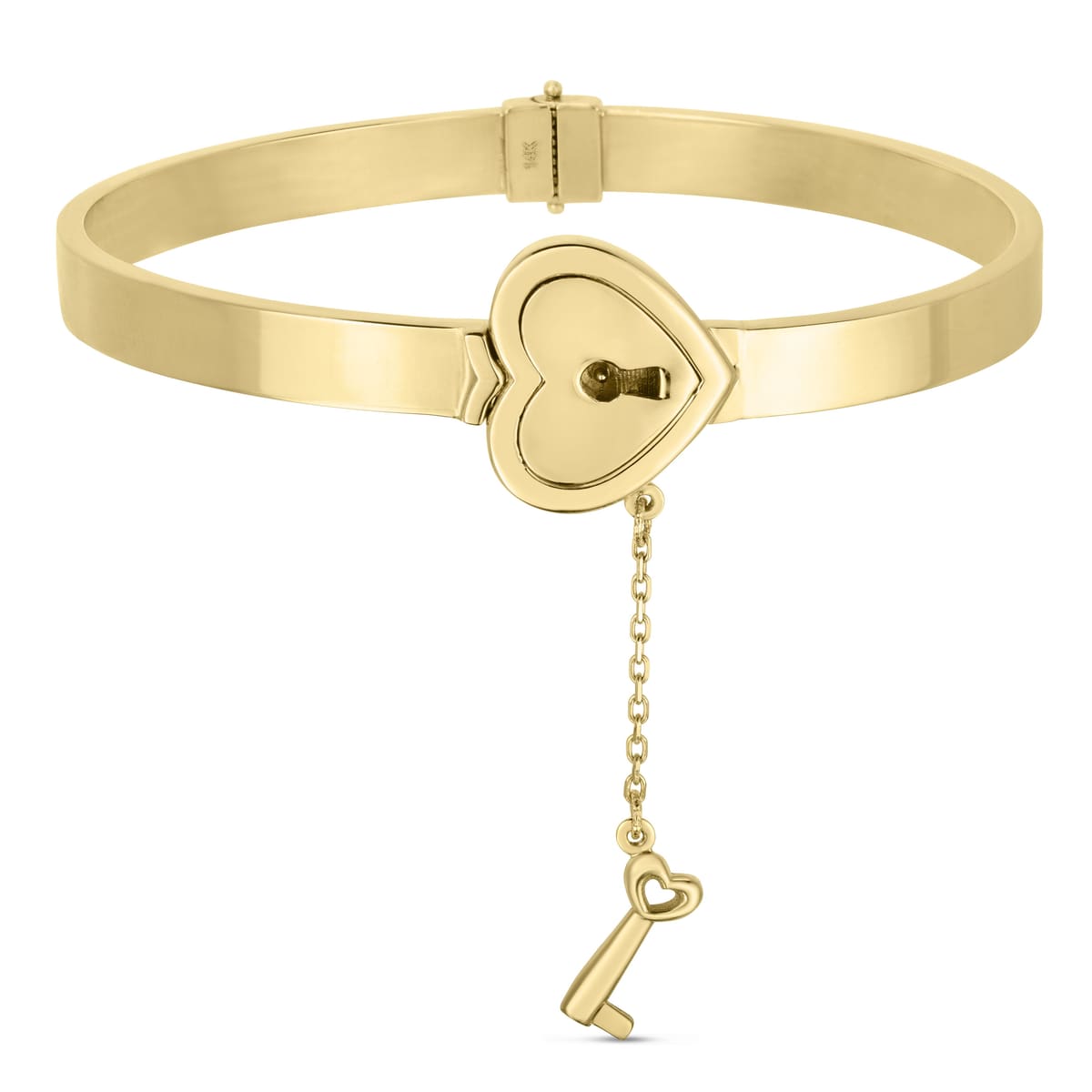 Heart Lock & Key Bangle Bracelet