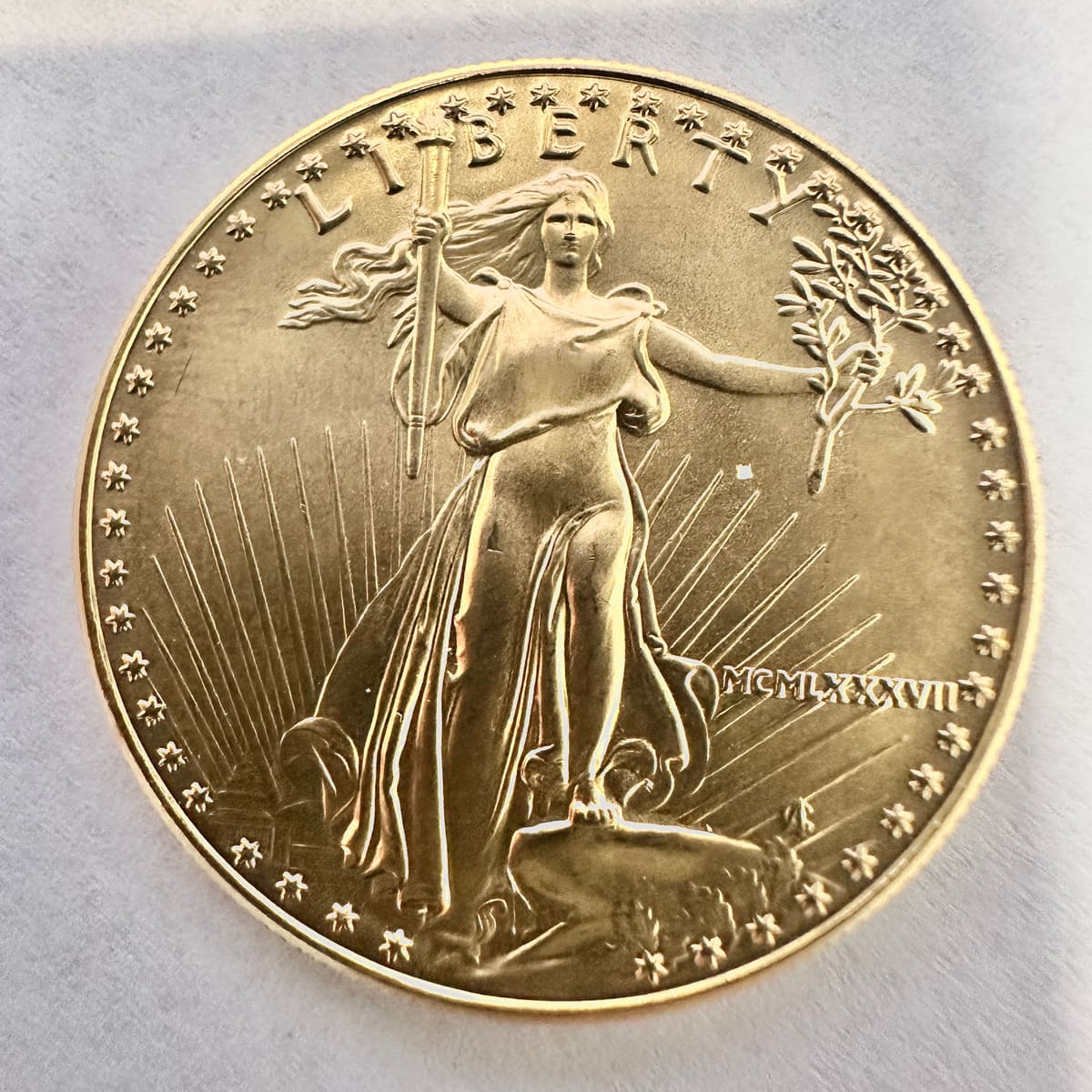 Custom Diamond Pendant Bezel / One Ounce Gold Coin, second view