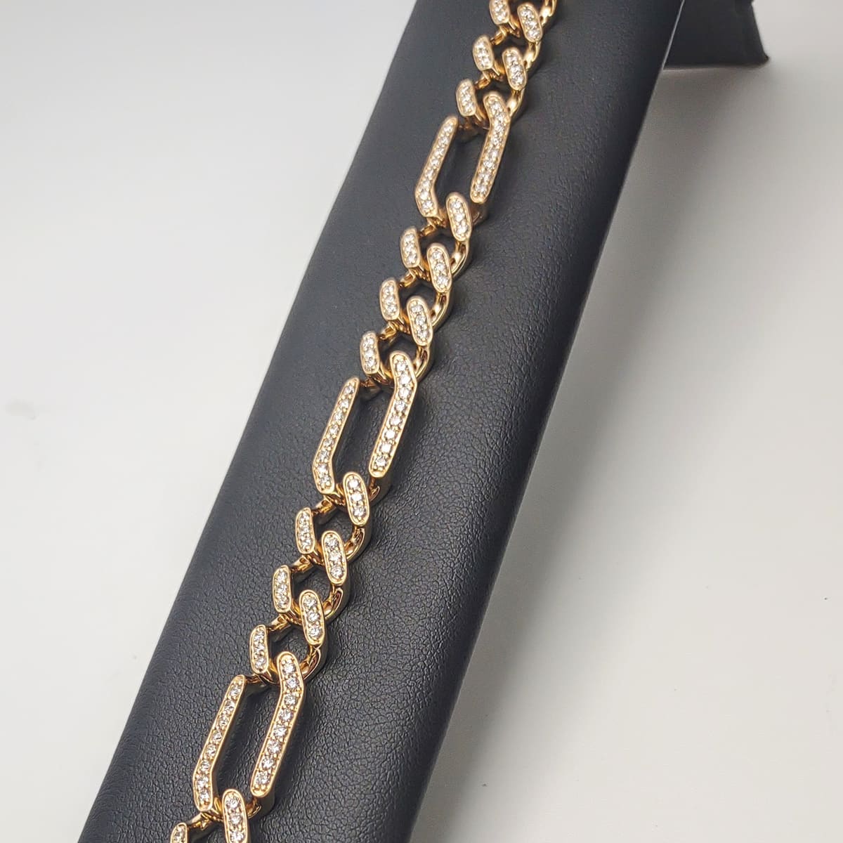 Diamond Figaro Link Bracelet, second view
