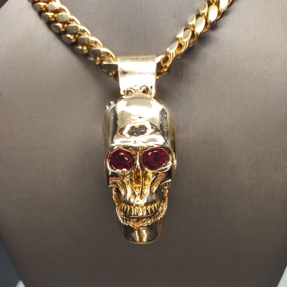 Custom Solid Ruby Skull Pendant