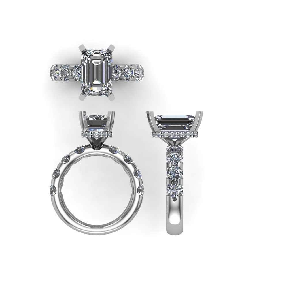 Custom 14kt Diamond Wedding Set