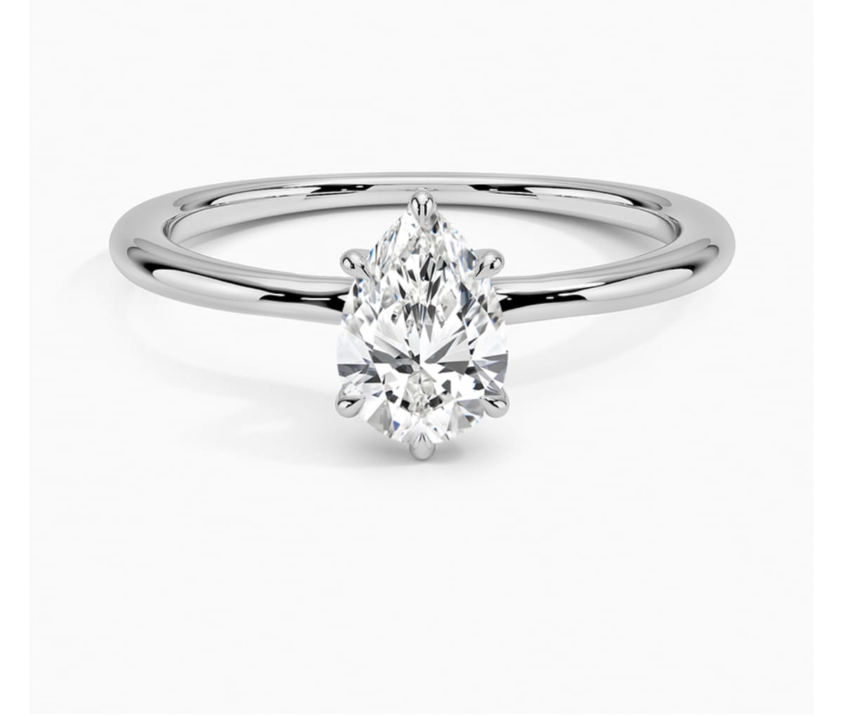 Custom Solitaire Pear Diamond Engagement Ring