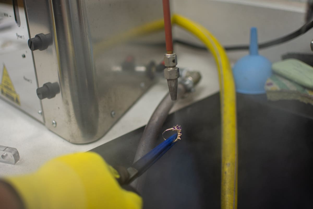 Jewelry restoration in progress at Florida Diamond Center